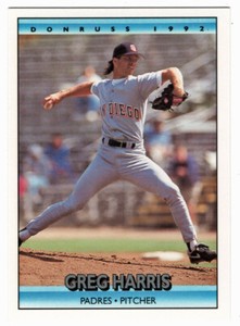 Greg W. Harris - San Diego Padres - 1992 Donruss Baseball # 49 MT