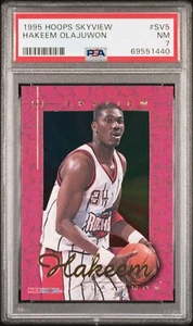 1995 Hoop Skybox Skyview Hakeem Olajuwon Card #SV5 PSA 7 NM Houston Rockets HOF - Picture 1 of 2