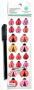 Lady bugs Stickers Scrapbooking Embellishment Card Making Martha Stewart - Picture 1 of 1