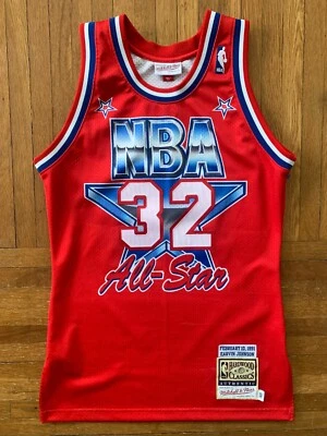 Camiseta deportiva Magic Johnson 36 pequeña Mitchell & Ness auténtica del Juego de Estrellas 1991 para hombre Foto 1 de 4