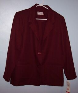 Alfred Dunner Women's Blazer Size 8 Burgundy Lightweight Suit Jacket NWT $50
