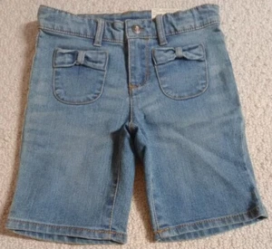 New With Tags Arizona Jean Co. Girls Size 5 Blue Denim Jean Bermuda Shorts 22 - Picture 1 of 8