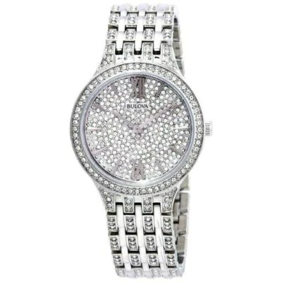 Bulova 96L243 Phantom Swarovski Crystal Silver Dial Stainless Ladies Watch $495 - Image 1 of 3