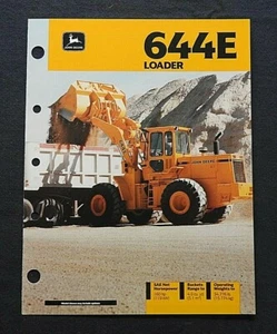1989 JOHN DEERE 644E WHEEL LOADER TRACTOR OPTIONS & FEATURES BROCHURE MINTY - Picture 1 of 4