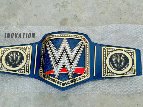 WWE Blue  Universal Heavyweight Champion Title Belt 2MM Brass Adult Cover