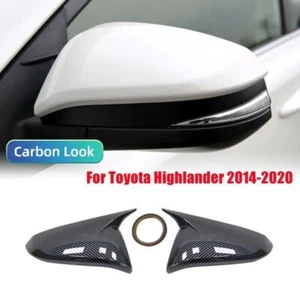 Tapa de cubierta de espejo retrovisor de fibra de carbono OX bocina para Toyota Highlander 2014-2020. - Imagen 1 de 7