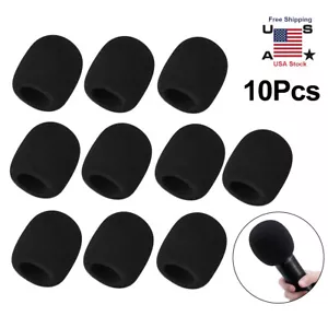 10 Pack Thick Handheld Stage Microphone Windscreen Foam Case Cover Karaoke Black - Picture 1 of 8
