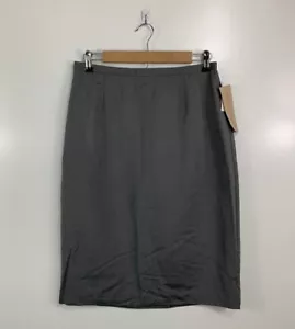 Apostrophe Women's Skirt Size 10 Solid Gray Lined Zip Career Skirt NWT - Picture 1 of 6