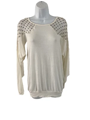 Suéter Manga Larga $92 Three Dots 100% SEDA XS Crema Gran Tamaño Ligero Nuevo con Etiquetas Foto 1 de 4