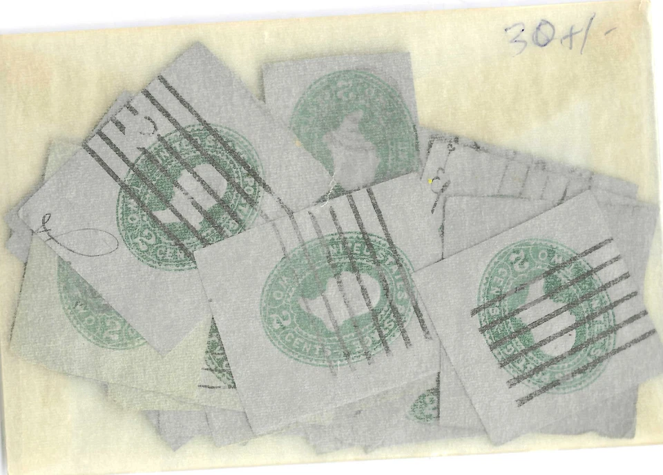 Collection 30 +/- Untyped Blue Paper 2 Cent Postal Corners US PC7 - Image 1 of 1