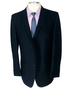 42L Kilpatricks Omaha 1950/60s Vintage 2 Button Pure Wool Blazer Jacket Black - Picture 1 of 12