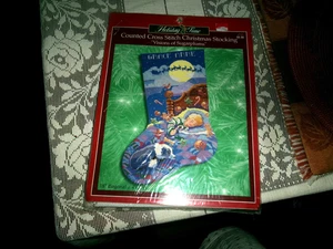 NIP Holiday Time Visions of Sugarplums Christmas Stocking Counted Cross Stitch - Picture 1 of 3