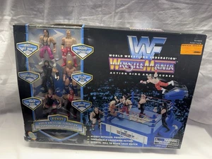 WWF Jakks Wrestlemania Mini Wrestling Figures and Ring Set 1997 WWE Nuovo - Foto 1 di 6