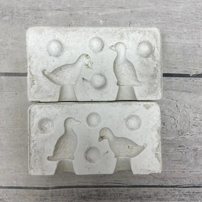 Estatuilla de dos patos molde de fundición de cerámica sin marca #847 Foto 1 de 4