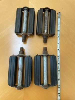 Two Pairs Vintage Rubber Block Bicycle Pedals one Pair with Reflectors - Image 1 of 4