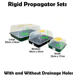 Vented Propagator Seed Tray Set Cover Lid 22cm 38cm 52cm Solid Rigid Gravel Tray - Picture 1 of 27
