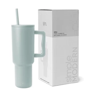 40 oz Tumbler with Handle and Straw Lid | Insulated Cup Reusable Stainless Steel - Picture 1 of 8