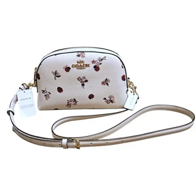Coach Madison Crossbody Ladybug Floral Bag Chalk Multi CU273 Leather/Canvas NWT - Image 1 of 4