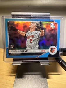 Carta Rookie Big League Baseball 2023 GUNNAR HENDERSON Blue Foil 9/75 🔥 - Foto 1 di 2