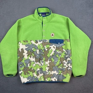 Patagonia Scrap T Pullover Mens Medium Green Snap Fleece Worn Wear Recrafted - Picture 1 of 10