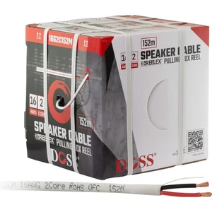 DOSS 16Awg 2Core Speaker Cable 152M Lszh Reelex White/R - Picture 1 of 1