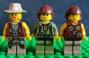LEGO Dino Hero Minifigures x3 Bundle Pilot Fedora Tranq dino005 dino002 dino001 - Picture 1 of 6