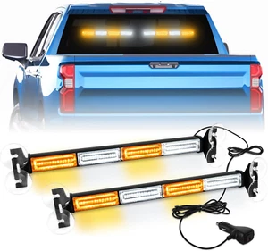 2 in 1 Emergency Strobe Traffic Advisor Light Bar Amber White Warning Hazard Saf - Picture 1 of 6