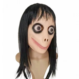 Halloween Momo Scary Mask Challenge Latex Horror Mask w/Wig Hair Party Costume - Picture 1 of 10