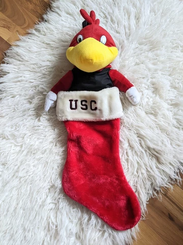 Vintage South Carolina Cocky Plush Mascot Stuffed Christmas Stocking USC 24" Cover