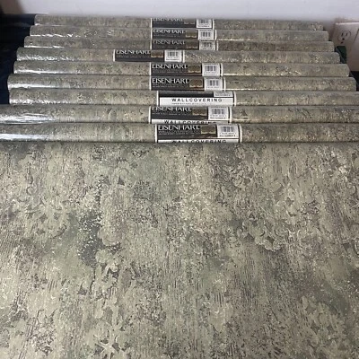 Revestimientos de pared Eisenhart 9 rollos dobles prepasados 00001901 verdes y grises NOS Foto 1 de 4