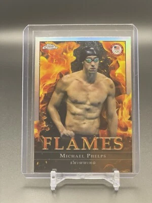 2024 Topps Cromo - Llamas Cromo Refractor #F-9 Natación Michael Phelps Foto 1 de 2