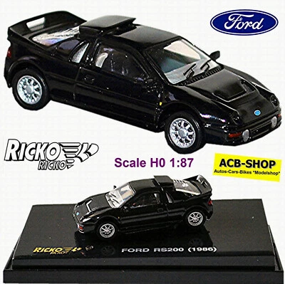 Ford Rs 200 Coupè Straßenversion 1986-89 Nero 1:87 Ricko 38837 - Immagine 1 di 4