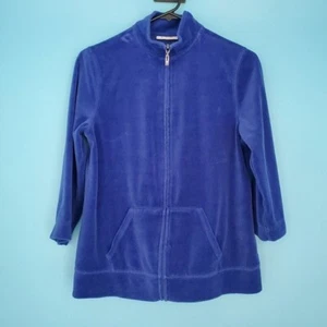 Studio Works Women's Size Petite Small (PS) Velvet Blue 3/4 Sleeve Jacket - Picture 1 of 5