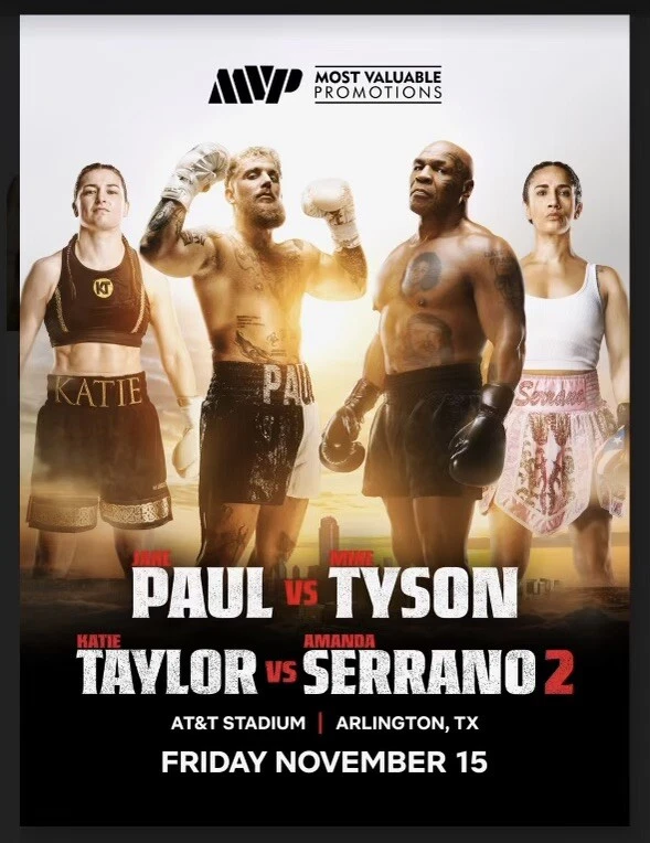 Mike Tyson vs Jake Paul Official Fight Program - Image 1 of 1