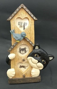Figi Graphics 1995 10,5" Bilderrahmen süße Katze auf Vogelhaus hält 3 Bilder  - Bild 1 von 12