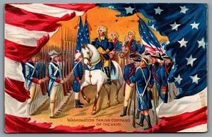 Postcard c1915 Washing Taking Command Of The Army Embossed Hand Painted - Picture 1 of 2