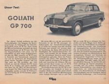 Goliath GP 700 mit 29 PS - Testbericht von 1957 auf 4 Seiten