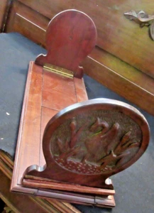 AESTHETIC VICTORIAN ADJUSTABLE EXPANDABLE WALNUT STORK BOOKENDS ARTS & CRAFTS - Picture 1 of 9