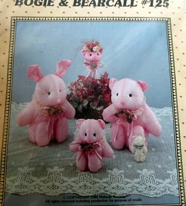 De colección años 80 patrón artesanal oso de peluche Bogie & Bearcall 12" peluche - Imagen 1 de 3