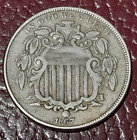1867 bouclier nickel, sans rayons RPD
