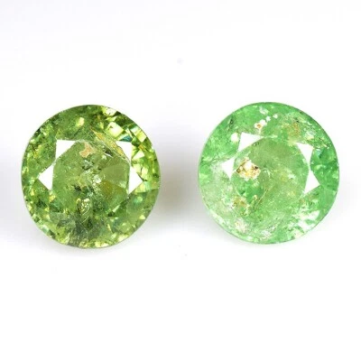 1.60 Ct & 4 mm_ NATURAL UNHEATED ANDRADITE DEMANTOID GARNET ROUND 2Pcs GEMSTONES - Image 1 of 4