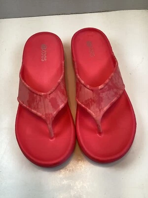 Sandalias chanclas BZEES rosa estampado villa para mujer talla 9  Foto 1 de 4