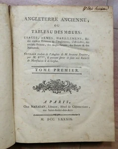 ANGLETERRE ANCIENNE par JOSEPH STRUTT 1789 Chez Maradan Paris (2 Tomes en 1) - Picture 1 of 12