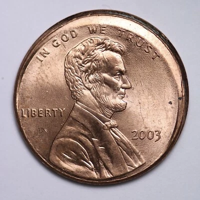 2003 Lincoln Memorial Cent Penny OFF CENTER ERROR VERY RARE B036A - Image 1 of 2