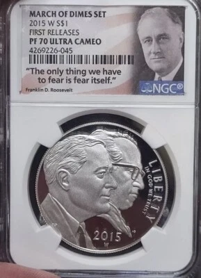 2015-W MARCH OF DIMES Silver Dollar NGC PF70💥FLAWLESS QUALITY💥FIRST RELEASE! - Image 1 of 4