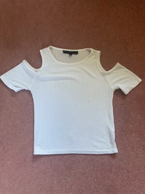 Topshop petite white cut out crop top uk 6 - Image 1 of 3
