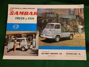 Sambar Mini Trucks & Vans 2-Sided  Sales Sheet/Brochure from Fuji Heavy Ind. - Picture 1 of 3