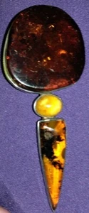Anhänger Sterling Silber 925 Baltischer Bernstein ANDERE HALBEDINGTE STEINE ODER JEMS - Bild 1 von 6