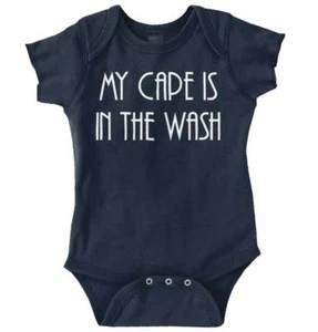 Funny Superhero Joke My Cape Is In The Wash Newborn Baby Boy Girl Infant Romper - Picture 1 of 17