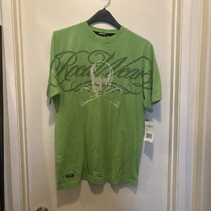 NEW! ROCAWEAR - Sz M Lime Green/SHORT SLEEVE TEE WITH RHINESTONES/ NWT RARE! - Picture 1 of 8